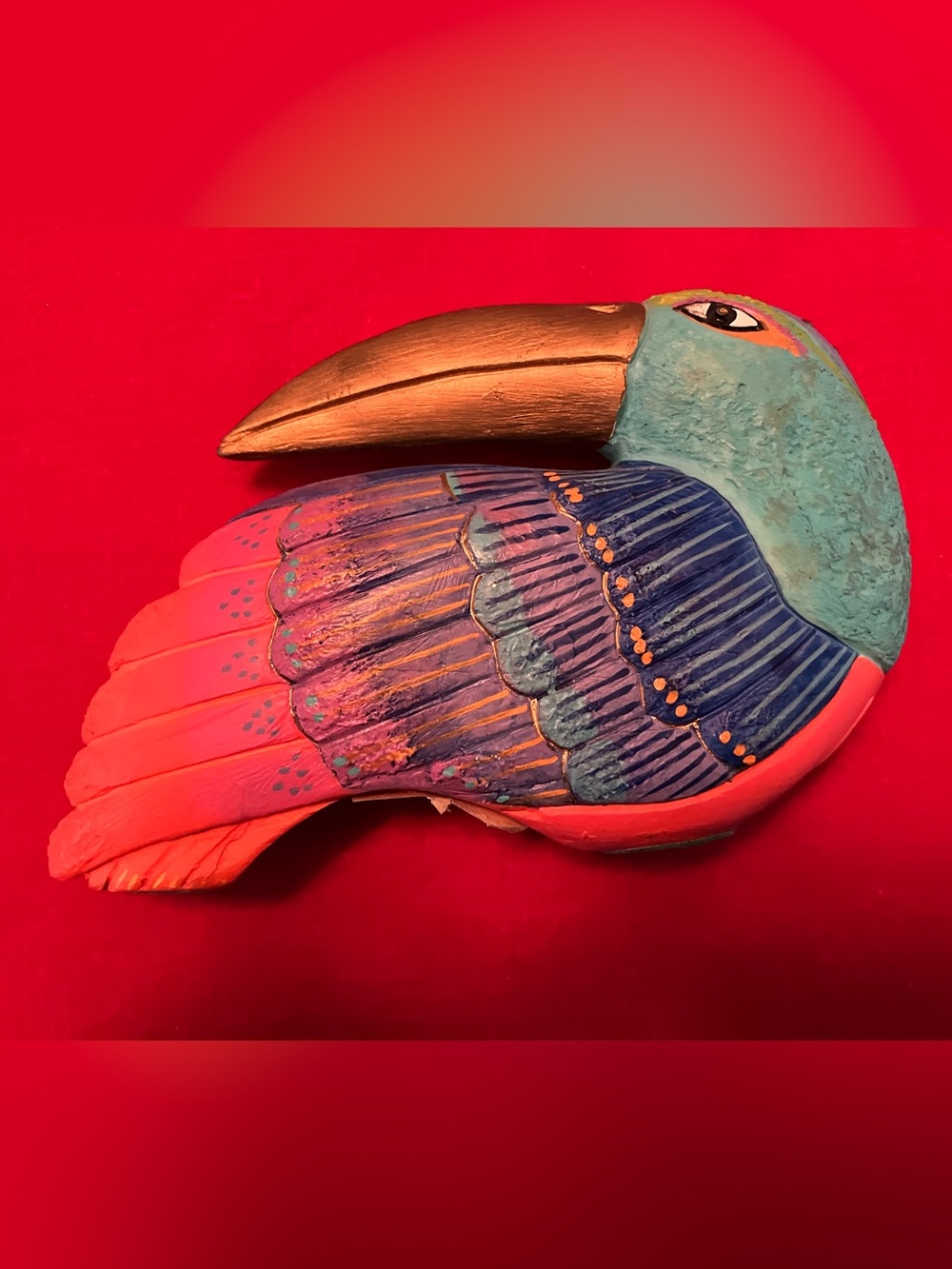 Laurel Burch Rainbow Forest Toucan Colorful Sculpture